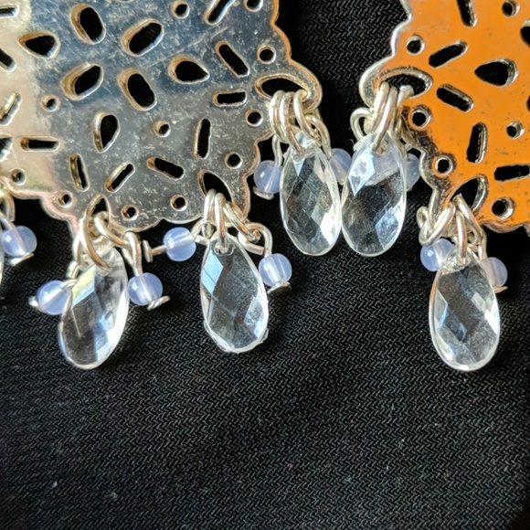 Holiday! Silver Snowflake Earrings - Picture 3 of 4